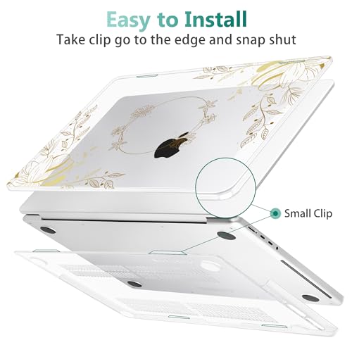 Tuiklol for MacBook Pro 14 Inch Case 2023-2021 Release M3 A2918 A2992 / M2 A2779 / M1 A2442 M1/M2 Pro/Max, Hard Shell Case with Keyboard Cover & Screen Protector for Mac Touch ID,Hand Drawn Floral