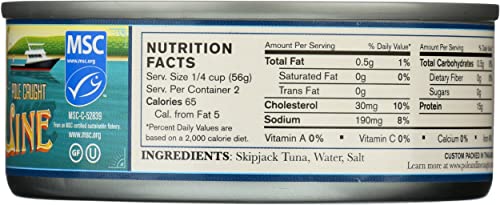 POLE AND LINE Skipjack Tuna in Water, 5 OZ