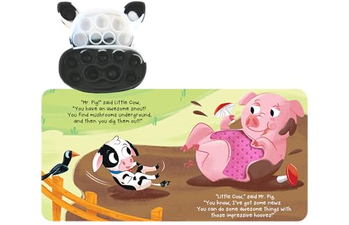 Fidgimals Little Cow Animal Farm Baby Book | Educational Children's Books, Sensory Board Book with Pop It Fidget Toys, Perfect Sensory Toys for ... Baby Books I Your Sensory Fidget Farm Friend