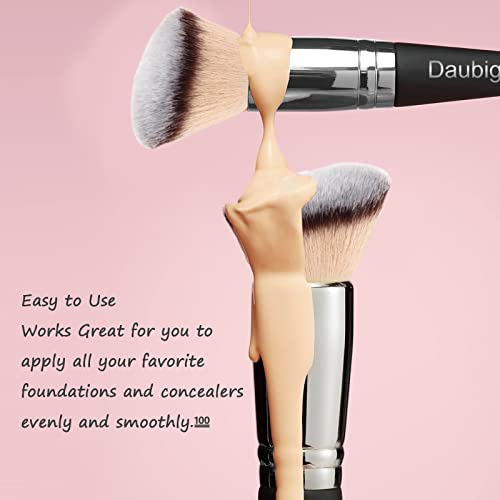 Makeup Brushes Daubigny Makeup BrushDual-ended Angled Foundation Brush Concealer Brush Perfect for Any Look Premium Luxe Hair Rounded Taperd Flawless Brush Ideal for Liquid, Cream, Powder,Blending,