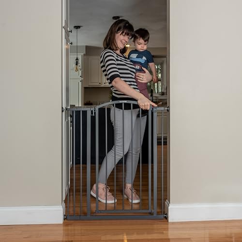 Summer Infant Extra Tall Decor Safety Pet and Baby Gate, 28” - 38.25” Wide, 36" Tall, Install In-between Rooms, Doorways and Stairways, 20” Wide Door Opening - Gray