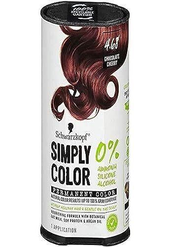 Schwarzkopf Simply Color Hair Color 4.68 Chocolate Cherry, 1 Application - Permanent Hair Dye for Healthy Looking Hair without Ammonia or Silicone, Dermatologist Tested, No PPD & PTD