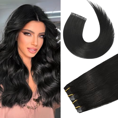 Purple Tape in Hair Extensions Colored Hair Extension Sila 30g 100% Remy Human Hair Extensions Silky Straight for Fashion Women 20 Pcs/Package(16Inch #Lila 30g)