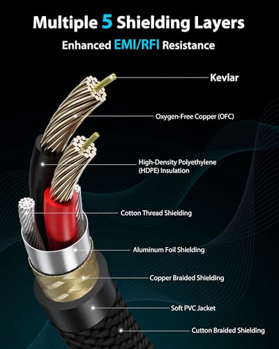 XLR Cables 10ft 2 Pack, Professional Gold-Plated Rean Connectors from Neutrik, Kevlar-Reinforced Nylon Braided XLR Microphone Cable, Mic Cable, Durable Shielded and Balanced XLR Male to Female Cord