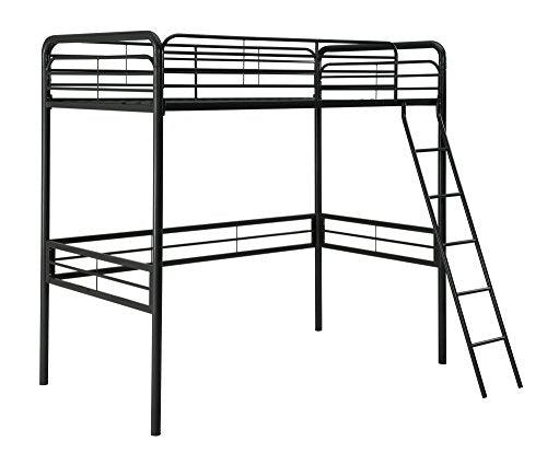 DHP Tommy Twin Metal Loft Bed, Off White