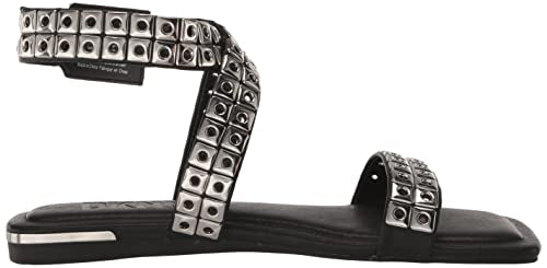 DKNY Women's Studded Buckle Flat Sandal Heeled, 10