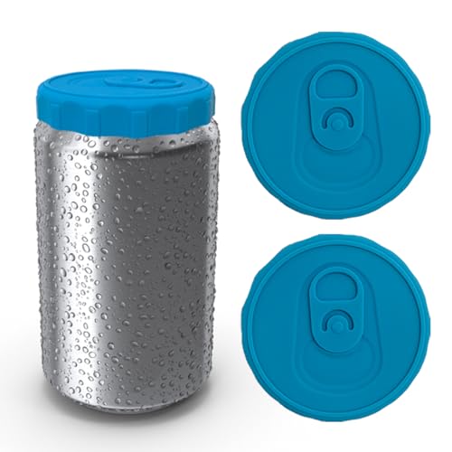 Silicone Soda Can Lids, 2 Pack Reusable Silicone Can Covers, Can Stopper or Protector For Soda, Beer, Drink, Juice, Coke, Beverage, Fits Standard Cans