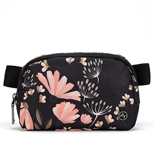 Pander Unisex Belt Bag Fanny Pack for Women with Adjustable Strap, Small Waist Pouch for Workout Running Traveling Hiking. (White Opal)