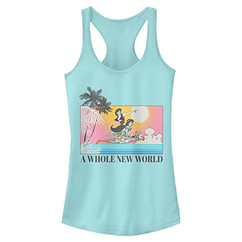 Disney Junior's Princess Desert Enchantment Slim Fit, Scoop Hem Racerback Tank, Cancun, Small