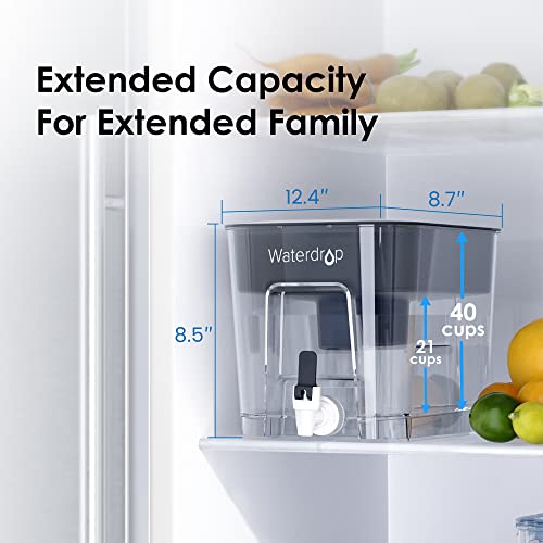 Waterdrop 200-Gallon Long-Life 40-Cup Large Water Filter Dispenser with 1 Filter, for Home and Office