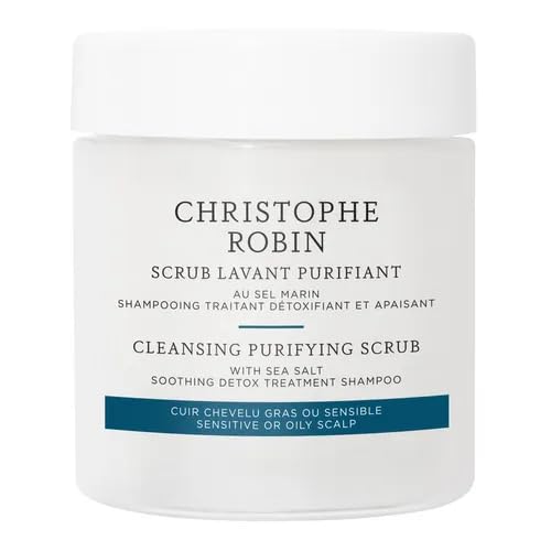 Christophe Robin Cleansing Purifying Scrub with Sea Salt for Oily and Itchy Scalp Detox 250ml (Low Dioxane) 2024 Edition