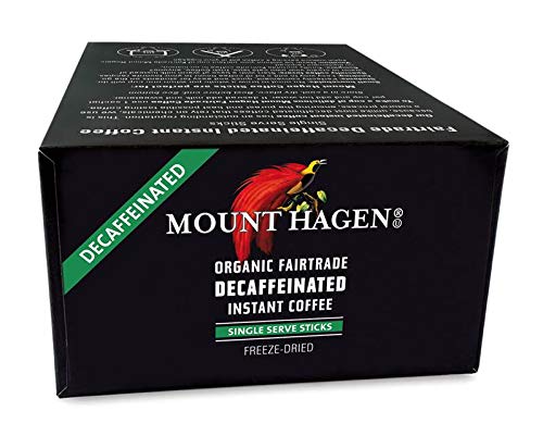 Mount Hagen 25 Count Single Serve Instant Decaf Coffee Packets - 1 Pack | Decaffeinated Organic Medium Roast Arabica Beans | Eco-friendly, Fair-Trade [1 x 25 sticks/1.76oz/50g]