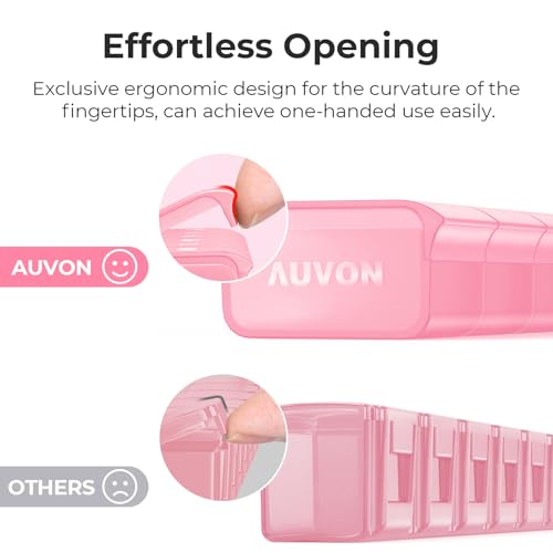 AUVON Weekly Pill Organizer with Effortless Opening Design, Arthritis Friendly Pill Box, BPA-Free Pill Organizer 7 Day, Cute & Portable Pill Case for Vitamins, Supplements and Medications