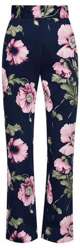 Oscar de la Renta, Poppy Cotton Twill Pant, Navy/Pink, 16