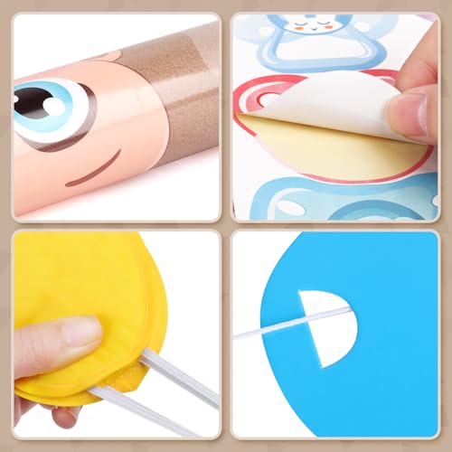 Atiloy Pin The Pacifier On The Baby Game - Baby Pacifier Games Poster with 64 Pacifier Stickers for Baby Shower Party Favors, Boys and Girls Kids Birthday Party Supplies