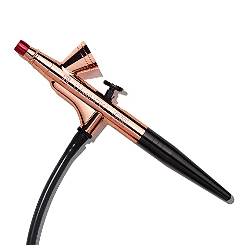 LUMINESS Legend Makeup Airbrush System & 4-Piece Foundation Starter Kit, Shade Deep - Quick, Easy & Long Lasting Application - Includes (2) Silk 4-In-1 Foundation, Highlighter & Blush