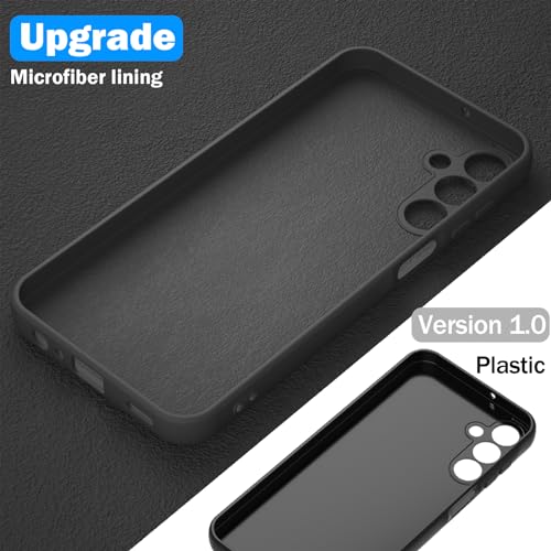 KSWOUS for Samsung Galaxy A35 5G Case with 2 Pack Screen Protector, Liquid Silicone with Soft Anti-Scratch Microfiber Lining Shockproof Protective Cover for Galaxy A35 5G Silicone Phone Case Black