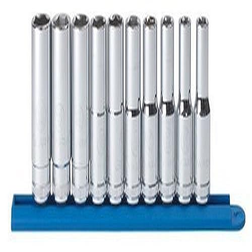 GEARWRENCH 10 Pc. 1/2" Drive 6 Pt. Deep Socket Set, Metric - 80704