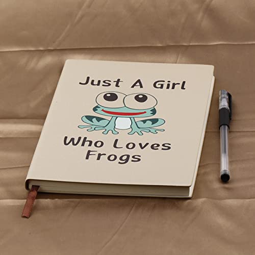 LBWCER Just A Girl Who Loves Frogs Leather Journal Notebooks Frogs Lover Gifts for Women Unique Girl Notebook for Writing Notes With Cute Frogs Cover Frogs Leather Journal Notebook (Frogs)