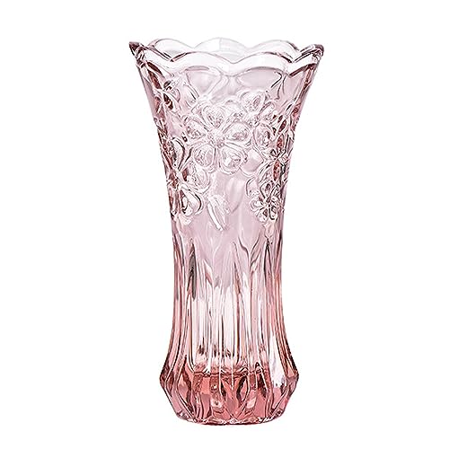 GIDARY Clear Crystal Vase,Glass Flower Vase Thickening Design for Home Decor Centerpieces, Wedding, Mothers Gift,7.6'' Tall