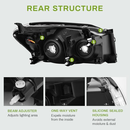 AUTOSAVER88 Headlights Assembly Compatible with 2006 2007 2008 RAV4 06-08 Headlamps Replacement Pair (Driver and Passenger Side) Chrome Housing Vehicle Light Assembly