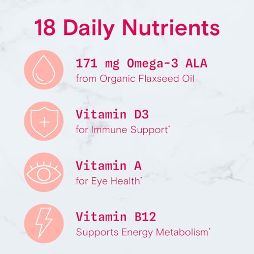 SmartyPants Organic Women's Multivitamin Gummies: Biotin, Methylfolate, Omega 3 (ALA), Vitamin D3, C, Vitamin B12, B6, A, K & Zinc, Inositol, Gluten Free, Vegetarian, 120 Count (30 Day Supply)