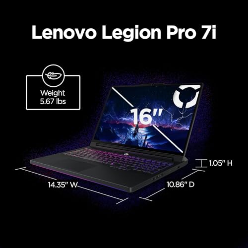 Lenovo Legion Pro 7i – Gaming Laptop - Intel® Core™ Ultra 9 275HX – 16" 2.5K WQXGA OLED Display – 240Hz Refresh Rate – GeForce RTX™ 5070 Ti GPU – 32 GB Memory – 1 TB Storage – 3-month PC GamePass