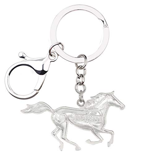 Enamel Metal Horse Key chains For Women Girls Gifts Car Purse Animal Pendant Charms (Black)