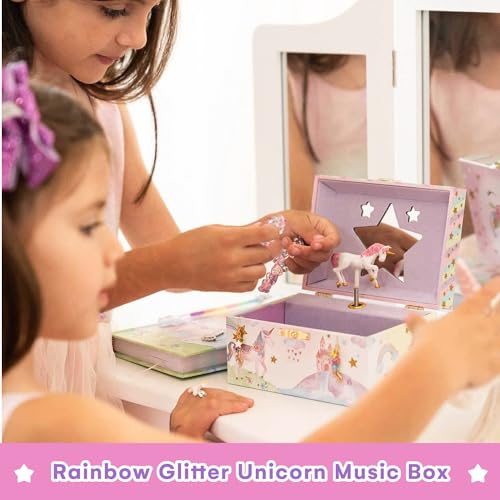 Jewelkeeper Jewelry Box for Girls, Party Unicorn Musical Jewelry Boxes, The Beautiful Dreamer Tune and Spinning Unicorn Doll, Toys for Girls