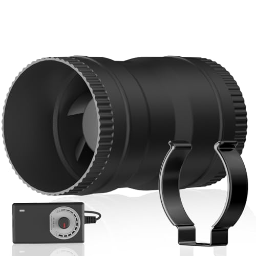 Hon&Guan 3 Inch Inline Marine Bilge Blower Fan with Speed Controller 130 CFM,Water Resistant and Low Noise for Marine Cabin Engine/Boat / 3D Printers/Laser Engravers