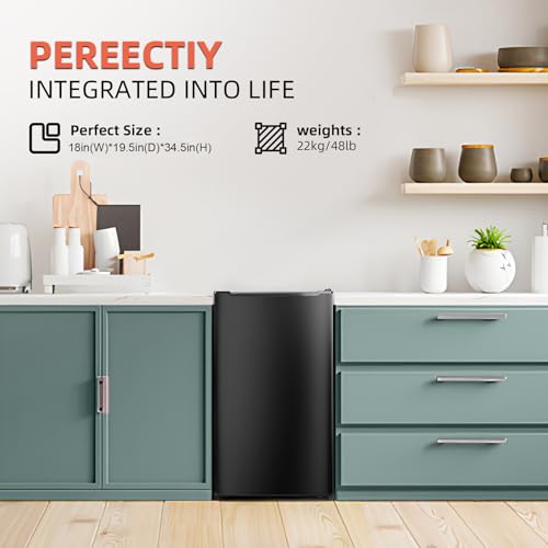 Tymyp Upright Freezer 3.6 Cu.ft Mini Freezer with Reversible Single Door, Undercounter Small Freezer with 3 Adjustable Thermostat for Home/Dorms/Apartment/Office (Stainless Steel)
