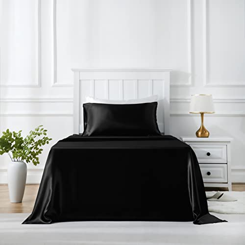 GOLAL Satin Sheets California King Size - 4 Pieces Luxury Silky Soft Bed Sheets, Wrinkle-Free Sage Green Satin Silk Sheet Set with 1 Deep Pocket Fitted Sheet, 1 Flat Sheet, 2 Pillow Cases
