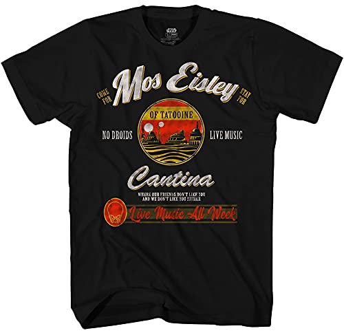 STAR WARS Mos Eisley Cantina Tatooine Men's Adult Graphic Tee T-Shirt (Black, Small)