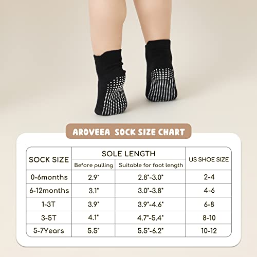 Aroveea Toddler Socks Non Slip Grip Baby Socks 10/12 Pack for Toddler Boys Girls Kids Socks,Cute Cotton Baby Socks