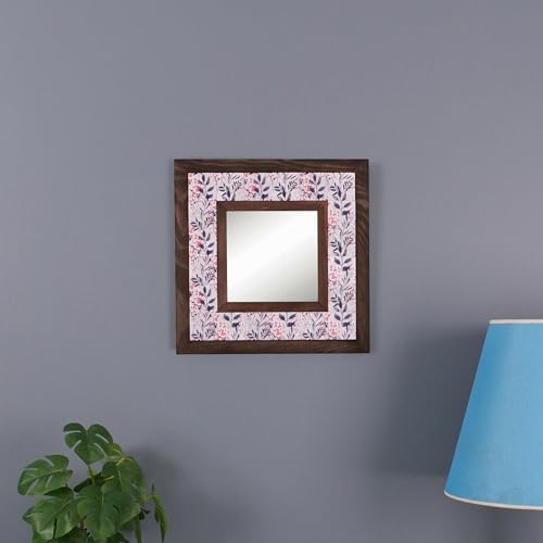 Handcrafted Natural Stone Mirrors with Solid Wood Frame, FLORAL Patterns