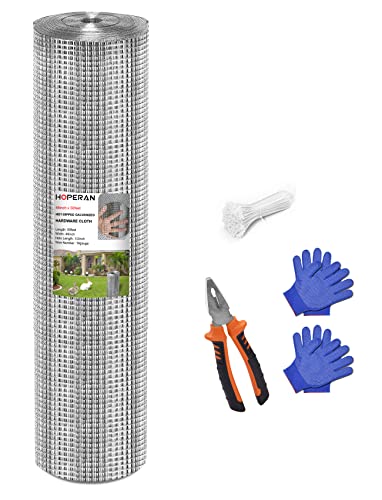 HOPERAN Hardware Cloth 1/2 inch 36 x 50 Ft Mesh 19 Gauge Chicken Wire Mesh- Hot Dip Galvanized Chicken Wire Fencing - Wire Fence Mesh Roll for Garden Fencing Chicken Coop & Pet Enclosures