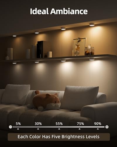 EZVALO Puck Lights with Remote,14 Colors RGB Closet Lights,1200mAh Rechargeable Under Cabinet Lighting with Timer,Wireless LED Under Counter Lights for Kitchen,Shelf,Display Cabinet (3 Packs)