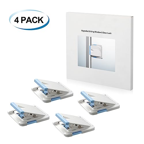 Sliding Door Lock, 2 Pack Child Safety Sliding Glass Door Lock for Sliding Glass Doors, Sliding Windows, Sliding Closet, etc. Easy to Installation Provides More Security for Your Baby and Pets