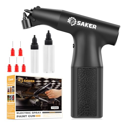 Saker Electric Paint Sprayer for Car Paint Scratch Repair, Cordless Handheld Airbrush for Cars High Power Spray Paint Gun for Painting Cabinet,Paint Repair and DIY(1 Gear 0.5 MM)