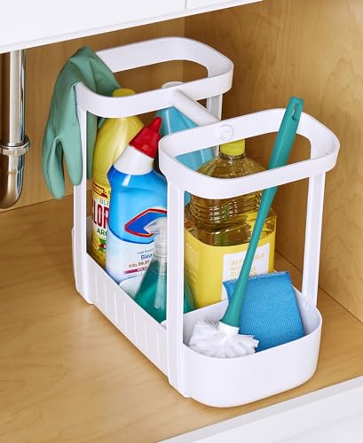 YouCopia SinkSuite Under Sink Cleaning Caddy, 2-Tier Adjustable Cleaning Supplies Organizer for Kitchen and Bathroom Organization and Storage