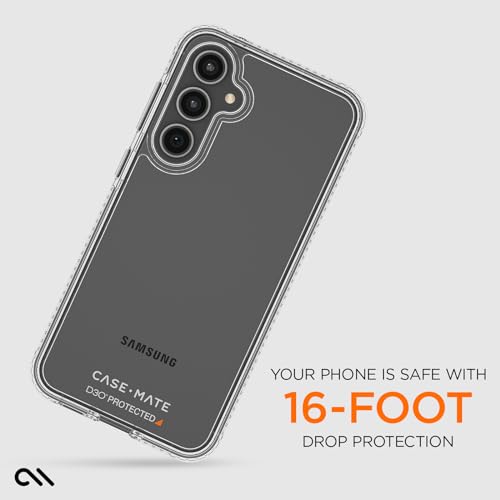 Case-Mate Tough Clear Samsung Galaxy S23 FE 5G Case [16ft D3O Drop Protection] [Wireless Charging Compatible] Phone Case for Samsung Galaxy S23 FE 6.4", Slim, Anti Yellow, Anti Scratch Technology