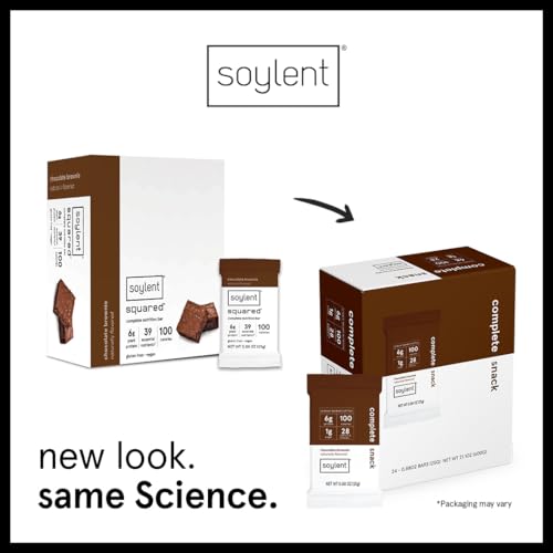 Soylent Snack Mini Protein Bars - Chocolate Brownie, 1g sugar, Protein Bars, Gluten Free, 6g of Vegan Energy - 24 count