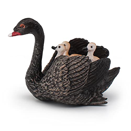 LC JoyCre Black Swan Figurine 3 Inch Big Black Goose Toy Swan Toy Animal Figure for Toddlers Preschool Animals Figures Eduactional Project Diorama Model Toy for Kids 3 4 5 6