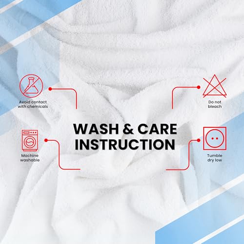 Infinitee Xclusives Premium Bath Towel Set for Bathroom - [Pack of 8] 100% Cotton Bathroom Towel Set - 2 Bath Towels, 2 Hand Towels and 4 Washcloths (Brilliant White)