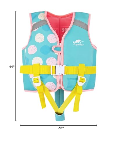 Gogokids Kids Swim Vest Float Jacket for 30-50 lbs 2-6 Years - Toddler Flotaties Swimming Pool Vest for Boys Girls Swimming Learning