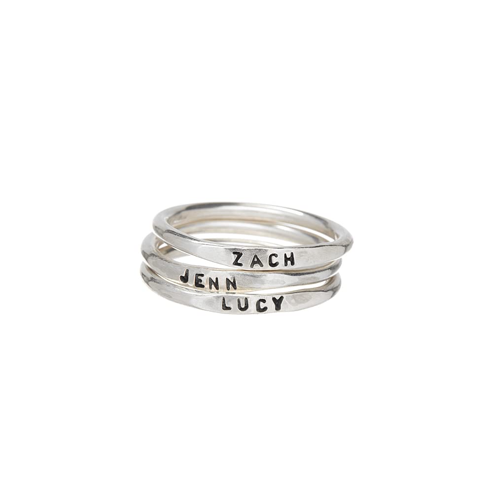 Teeny Tiny Stacking Sterling Silver Ring By Hannah Design Personalized Ring