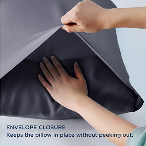 Bedsure Body Pillow Cover - Rayon Derived from Bamboo, Long Cooling Pillow Cases for Hot Sleepers, Soft & Breathable Body Pillow Pillowcase with Envelope Closure, 1 Pack, Dark Grey, 20x54 Inches