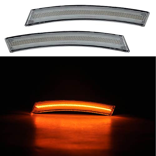 NSLUMO Amber Red LED Side Marker Light Front Rear Led Side Marker Light Assembly Clear Lens for MINI Cooper R50 R53 02-06 R52 Covertible 04-08 Led Auto Car Light Kit Clear Lens