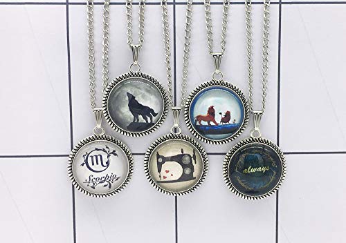 Full Moon Wolf Necklace Personalized Jewelry Art Wolf Pendant Necklace Teen Wolf Merchandise