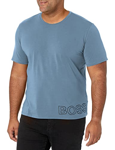 BOSS Mens Identity Crewneck Lounge T-Shirt T Shirt, Bering Sea Blue, Small US